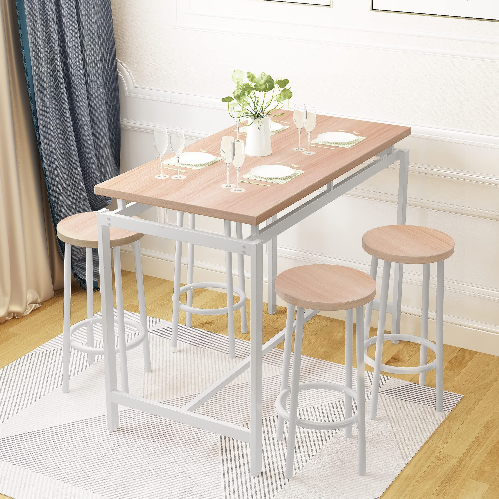 AWQM Counter Height Dining Table and Chairs Set for 4,5 Piece Bar Table
