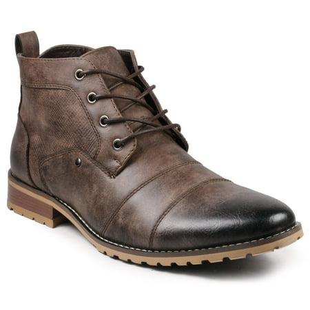 

Metrocharm MC144 Men s Casual Mid-Top Lace Up Cap Toe Oxford Boot