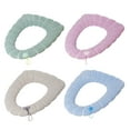 thumbnail image 7 of 4 PCS Cute Animal Pattern Knitted Bathroom Soft Warmer Toilet Seat Pads, Universal Autumn Winter Washable Cloth Seat Cushion Cover with Handle（Green）, 7 of 7