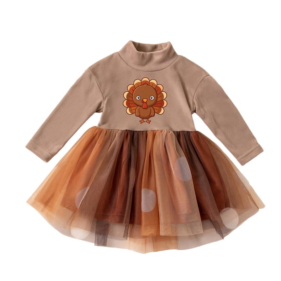 Likimi Kids Toddler Girls Hallowmas Dress Crew Neck Long Sleeve Cartoon Print For Party Comfort Dresses Size 6-9 Months