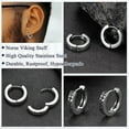 thumbnail image 5 of Norse Viking Runes Hoop Earrings For Men Women 12mm Huggie Hoops With Delicate Gift Packaging, 5 of 5
