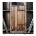 thumbnail image 2 of Ambesonne Antique Shower Curtain, Rustic Rural Wood Door, 69"Wx75"L, Brown Orange, 2 of 4