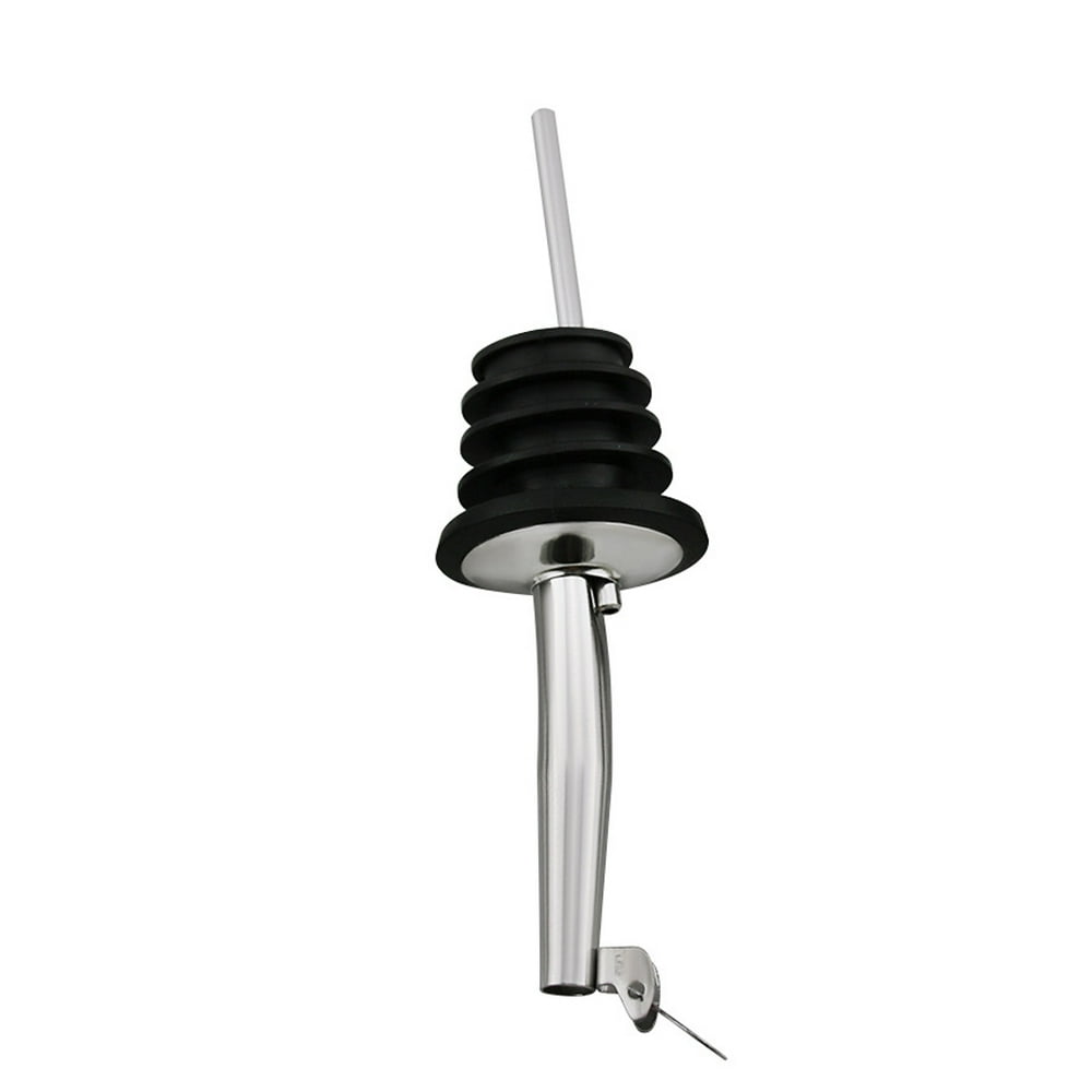 Wine Pourer with Cover Stainless Steel Wine Liquor Olive Oil Coffee Syrup Vinegar Bottles Spout