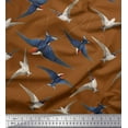 thumbnail image 1 of Soimoi Brown Cotton Cambric Fabric Flying Woodpecker Bird Printed Craft Fabric by the Yard 56 Inch Wide, 1 of 1