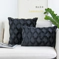 thumbnail image 4 of Dinheiro JOJUSIS Fundas de Almohada Decorativas de Terciopelo de Lana Corta de Felpa Fundas de cojín de Estilo Lujo Fundas de Almohada de Piel sintética para sofá Dormitorio Paquete de 2 18 x 18, 4 of 6