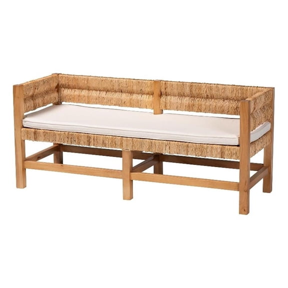bali & pari Ismael Accent Bench Handwoven Seagrass Accent Seating