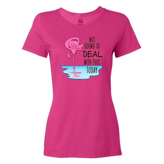 Inktastic Not Going to Deal with This Today- Sleeping Flamingo Women's T-Shirt