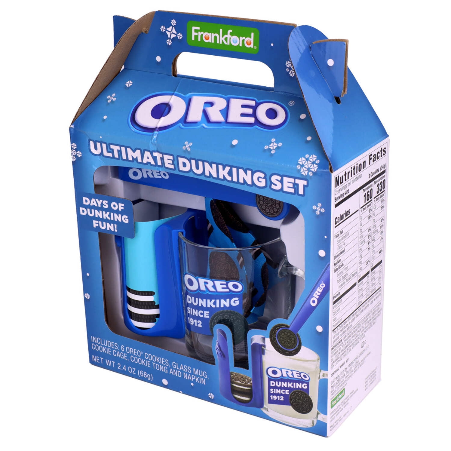 OREO Ultimate Dunking Gift Set with OREO Cookies, Glass Mug, Cookie Holder & Dunking Tongs
