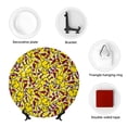 thumbnail image 4 of Zufioo Chicken Cartoon Print Bone China Decorative Plate, Ceramic Dinner Plate with Stand Ceramic Decoration Homewares-8in, 4 of 6