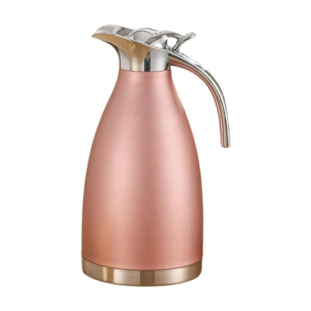 Luzkey Distributeur de Boissons en Acier Inoxydable 304 Isolé 2L Garde au Chaud 36 Heures pour Thé Chaud Lait Multifonctionnel Rose