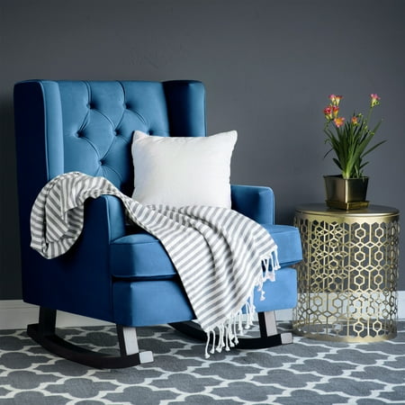 Best Choice Products Tufted Upholstered Wingback Rocking Accent Best Choice Products Tufted Upholstered Wingback Rocking Accent Chair Rocker For Living Room Bedroom W Wood Frame Royal Blue