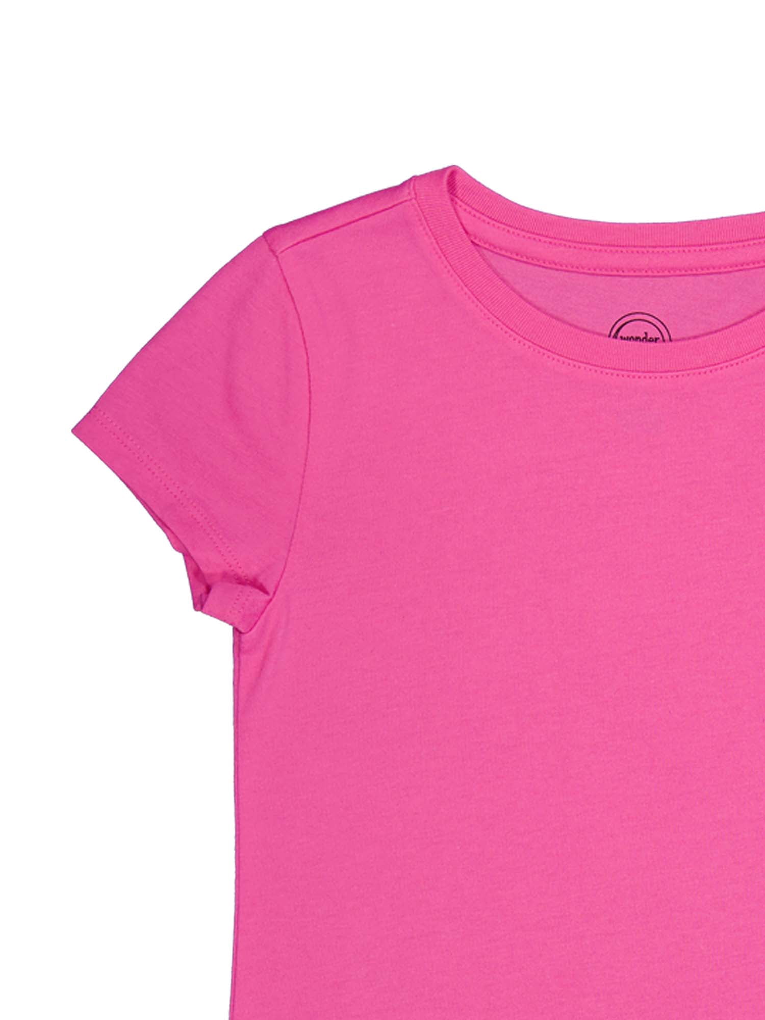 Wonder Nation Girls Kid Tough Tee with Short Sleeves, Sizes 4-18 & Plus