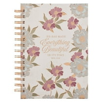 Christian Art Gifts Inspirational Journal, He Has Made Everything Beautiful Wide Ruled Notebook, Ecc. 3:11 Bible Verse, Pastel Florals, 192 Lined Pages w/scripture, (8.4” x 6.4” x 1”)