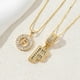 thumbnail image 1 of Paquete de 2 collares colgantes con letras iniciales., 1 of 3