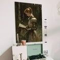 thumbnail image 3 of Medieval Dark Academia Lady Knight Poster Vintage Renaissance Antique Wall Art Victorian Woman Reading Book Size 24''x36'' - Gategoo, 3 of 5