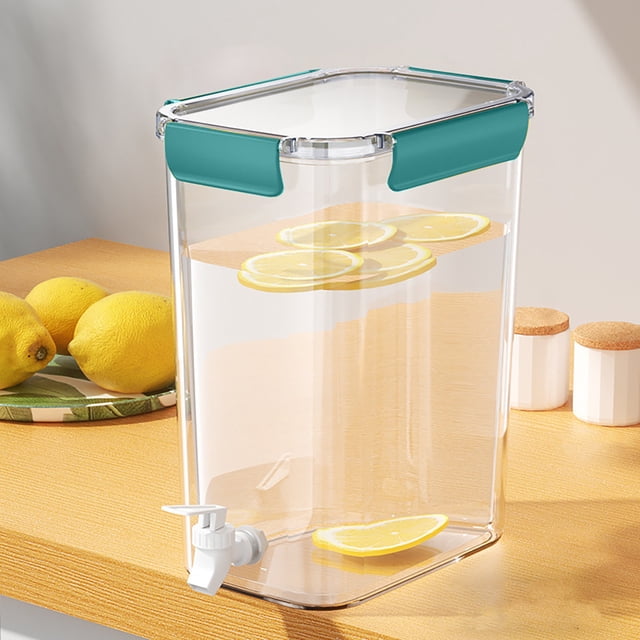 Cqxid Cold Kettle With Faucet In Refrigerator Iced Beverage Dispenser In Refrigerator With Spigot Large Capacity Cold Water Pitcher Fruit Drink Dispenser Beverage Container For Kitchen