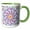 Green/White, variant on 3drose, Colorful Abstract Hypnotic Round Tile Pattern Mosaic Background, 11oz Mug