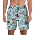 thumbnail image 2 of Picia Cartoon Pirate pattern Mens Swim Trunks with Compression Liner Stretch Beach Shorts Quick Dry with Zipper Pockets No-Chafing Board Shorts-X-Large, 2 of 9