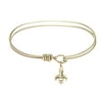 thumbnail image 1 of 7 1/4 inch Oval Eye Hook Bangle Bracelet w/ Fleur de Lis in Gold-Filled, 1 of 3