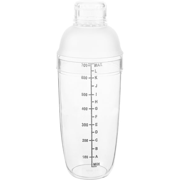 Coctelera transparente de 700 ml para cócteles, vino, leche, té y otras bebidas (blanca)