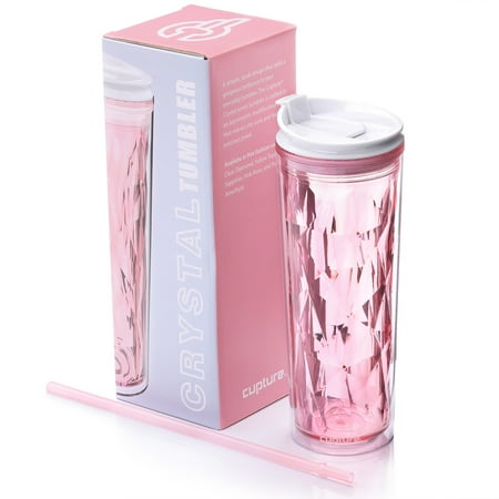 Cupture Crystal Click & Seal Shake Tumbler Cup for Hot or Cold Drinks