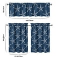 thumbnail image 6 of Kitchen Curtains 36 Inch Short - 3 Panel Set, Nautical Starfish Beach Seashell Mermaid Theme, Rod Pocket Window Curtain for Tropical Farmhouse, Easy Wash, 6 of 6