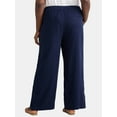 thumbnail image 4 of Time and Tru Women's and Women's Plus Wide Leg Linen Blend Pants, 29" Inseam, Sizes XS-4X, 4 of 7