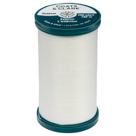 Coats & Clark White Polyester Sewing Thread, 200 Yards