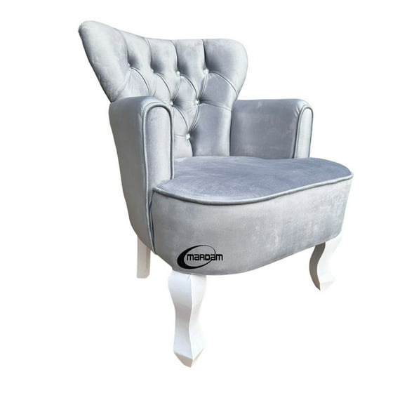 Sillon Vintage Individual Terciopelo Silver Diamante