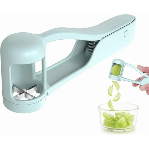 WZW Grape Cutter for Toddlers, Grape Slicer for Baby, Grape Tomato Cherry Strawberry Cutter Tools Into 4 Pieces for Vegetable Fruit Salad, Stainless Steel Quarter Grape Slicer Kitchen Gadget