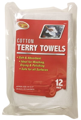 Cotton White Terry Cleaning Towels Car Polishing Dusting Absorbent 
