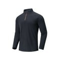 thumbnail image 2 of Big and Tall Shirts for Men M-5XL Plus Size Zipper Mock Neck Long Sleeve Tees Tops Casual Solid Basic Comfort Going Out Tshirts Shirt, 2 of 3