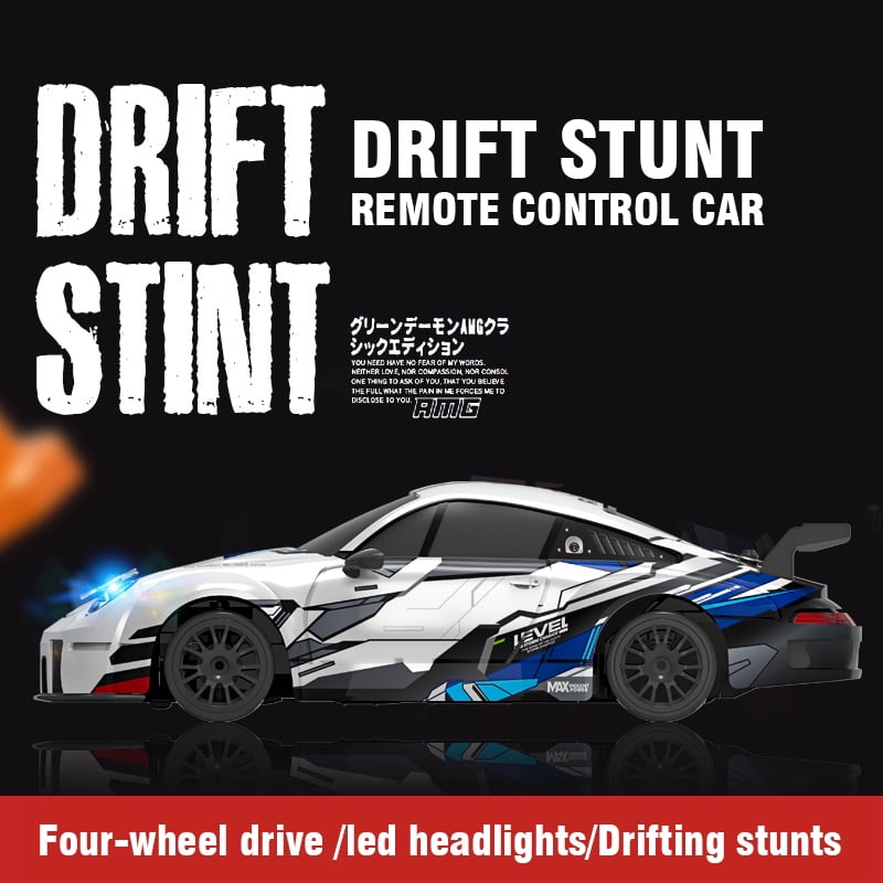 RC Car 1:24 Scale 4WD High Speed Remote Control Car with LED Lights and Drifting Tires,2Batteries
