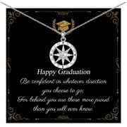 Graduation Gifts for Her 2025 Rotate Compass Necklace for Women Graduation Gift for Daughter Granddaughter Sister Niece Students
