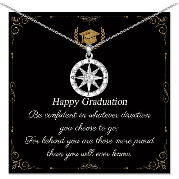 Graduation Gifts for Her 2025 Rotate Compass Necklace for Women Graduation Gift for Daughter Granddaughter Sister Niece Students