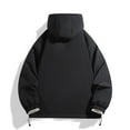 thumbnail image 5 of LMOIPLI Mens Thicken Hooded Reversible Coat Full Zip Color Block Warm Long Sleeve Jackets Fall Winter Loose Coats with Pockets Black L, 5 of 9