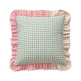thumbnail image 2 of Plaid Ruffled Three-color Patchwork Heart Living Room Bedroom Throw Pillow Decorative Cushion, 2 of 7