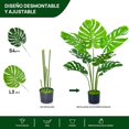 thumbnail image 4 of Palmera Artificial 7 Troncos - Planta Tropical simulada en Maceta con Tiesto Negro - Plantas Decorativas para salón, Oficina, Interior y Exterior, 4 of 4