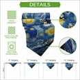 thumbnail image 5 of Blue Starry Night Table Runner Linen Burlap Table Runner 72 Inches Long Abstract Star Sky House Tree Oil Painting Dresser Scarves for Kitchen Island Coffee Dining Room Party Holiday Decor 14"x72", 5 of 8