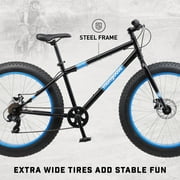 26 Mongoose Dolomite Mens Fat Tire Bike, 7 Speeds, Adults Age 13+, Black