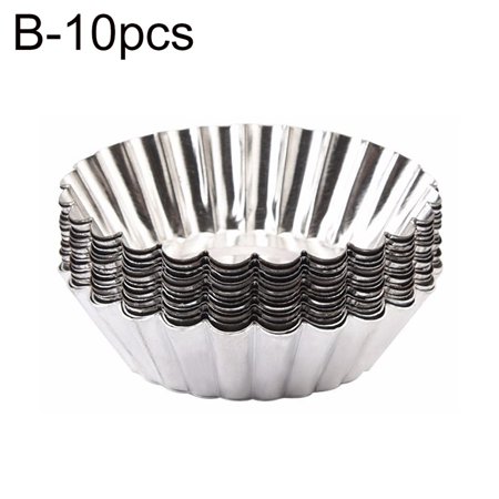 

GYMNASTIKA Egg Tart Molds 10Pcs Aluminum Alloy Non-stick Egg Tart Mold Cupcake Muffin Cookie Baking Mould