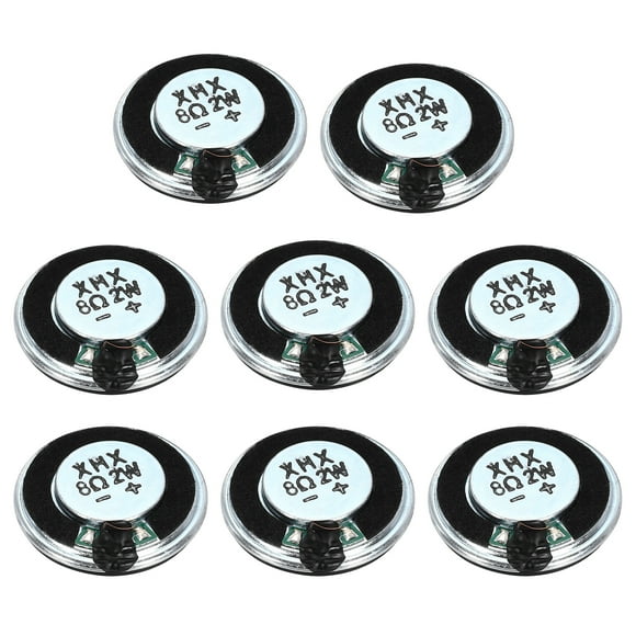 8 Pcs 2W 8 Ohm Altavoces Pequeños de Carcasa Metálica Altavoz de Micro Imán Interno Redondo