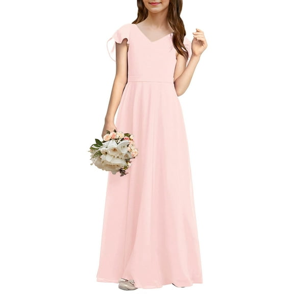 Sherrylily Kids Girl Bridesmaid Dresses Chiffon Flower Long Party Pageant Gowns Dress