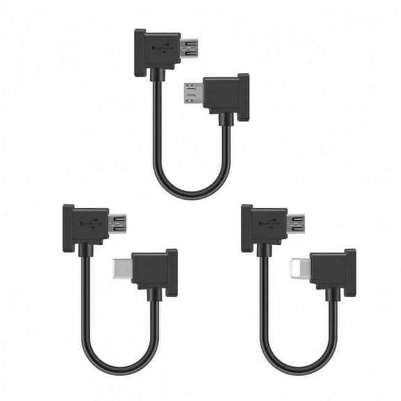 FVH 3pcs/set Remote Controller Data Cable Type-C Micro 8P to Micro USB for Mavic Pro Platinum Mavic Park RC Accessories