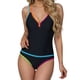 thumbnail image 2 of Tankini para mujer, bikini liso sin espalda, de dos piezas, estilo vendaje, para playa, dos piezas, tankini, 2 piezas, 2 of 7