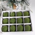 thumbnail image 2 of Juego de 12 bolas de Navidad de terciopelo para árbol de Navidad, 2,36 pulgadas, irrompibles, flocadas, para colgar con 4 estilos para decoración de fiestas, bodas y vacaciones (verde), 2 of 8
