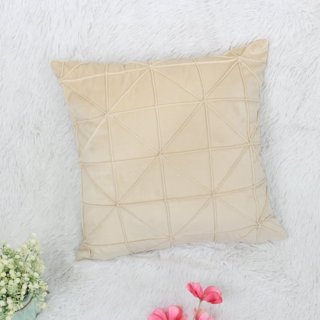 Velvet Throw Pillow Covers Velvet Soft Throw Pillow Cover Solid Color Square Decorative Throw Pillow Case Cushion Covers, Beige 1Pcs,18