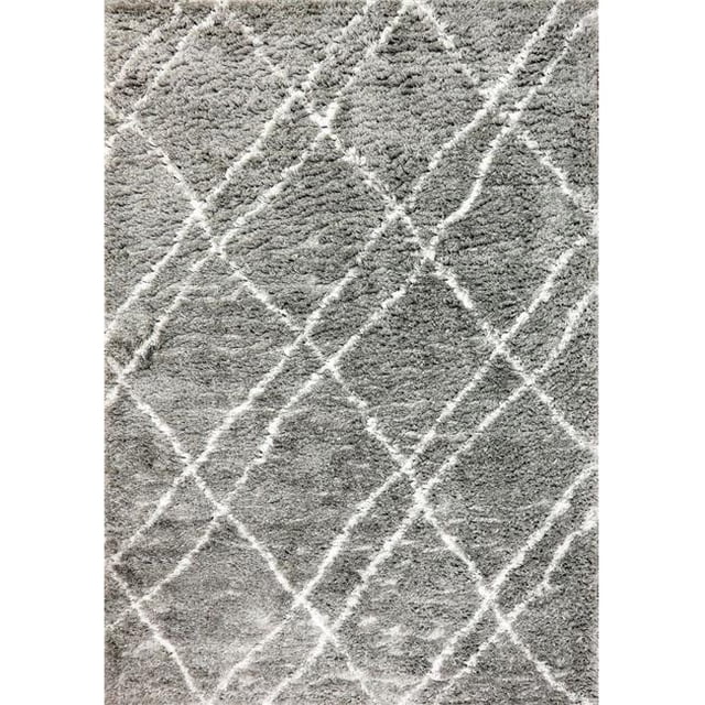 Dynamic Rugs NR9127431900 7 ft. 5 in. x 10 ft. 6 in. Nordic 7431 Rectangle Contemporary Area Rug - 900 Silver & White
