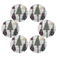 thumbnail image 6 of WOBOGO Christmas Trees on Black Lines Pattern Round Placemats Set of 1 Heat Resistant Washable Kitchen Table Decorations 15.4in, 6 of 7