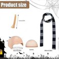 thumbnail image 2 of 4 Pcs Adult Halloween Costume Accessories Set, Latex Bald Head with Wig, Striped Scarf, Fake Long Nose, Role Play Party Cartoon Cosplay, 2 of 5